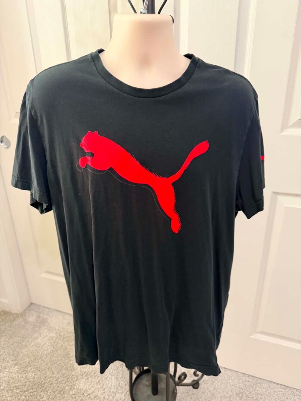 Men's Black & Red Puma Short-Sleeved T-Shirt Size XXL